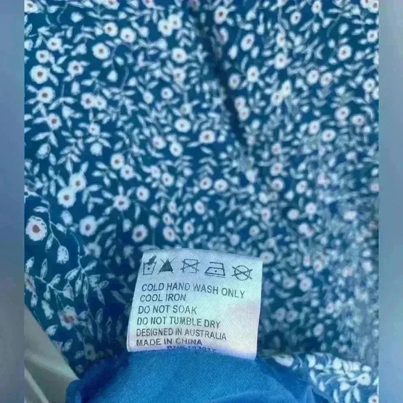 Princess Polly The Sting Mini Dress Ruffle Hem Short Floral V-neck Blue Size 0 - Picture 10 of 12